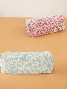 1 Bộ túi đựng đồ trang điểm in họa tiết hoa chần bông, Túi đựng mỹ phẩm bằng vải, Túi đựng đồ vệ sinh cá nhân khi đi du lịch, Túi du lịch phong cách INS họa tiết hoa dễ thương, Thích hợp để đựng mỹ phẩm, đồ vệ sinh cá nhân và hoa khi đi du lịch, Túi tote thông thường, Dung tích lớn để đựng dụng cụ trang điểm du lịch hàng ngày cho phụ nữ, Quà tặng Giáng sinh - Nhiều màu - Xem 7