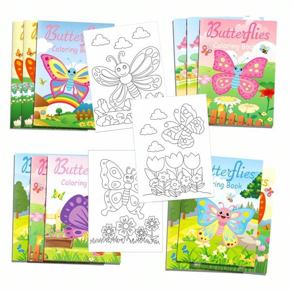 Insetos, borboletas e flores, livro de colorir faça você mesmo, livro de atividades com tema de natureza criativo e educacional, perfeito para projetos de arte, alívio do estresse, relaxamento, aprendizado sobre a natureza e ideias de presentes para amantes da natureza