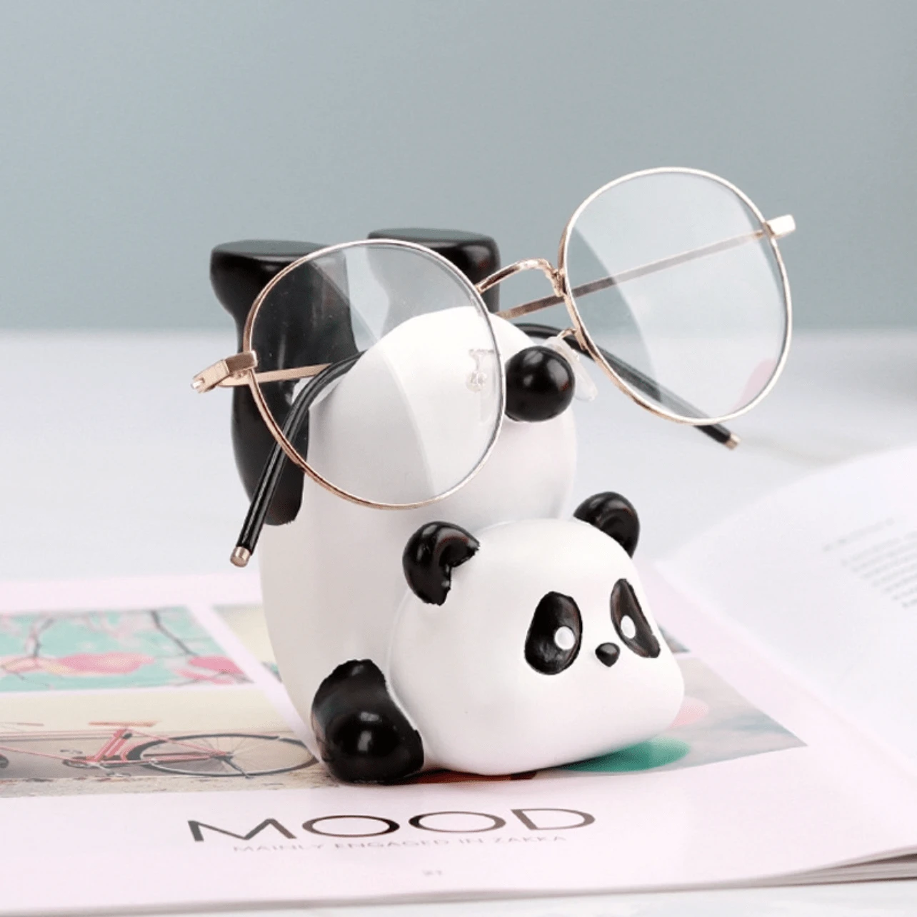Creative Cute Panda Figurine Glasses Organizer For Home Use And Stylish Storage! - Black and White - View 1