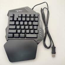 1 Stück Einhand-gaming-tastatur, 35 Tasten Doppelschuss-abs-tastenkappen, Bunte Hintergrundbeleuchtung, Membrane, Usb Kabelgebundenes Linkes Gaming-keypad, Geeignet Für Gaming Esport-peripheriegeräte