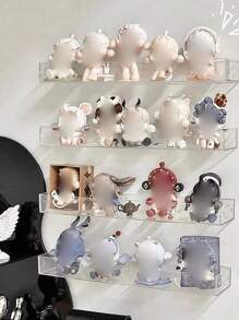 1pc/2pcs/6pcs Transparent Display Rack, Wall-Hanging Blind Box, Hand-Made Receptacle, Transparent Small Display Rack