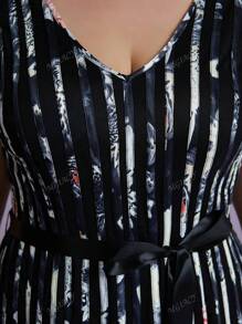 Vestido de festa plus size com decote em V, sem mangas, drapeado, longo, de alta qualidade, para festa, convidado de casamento, vestido formal