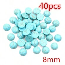 5-40pcs 10mm 12mm 25mm 18x25mm 30x40mm Nature Turquoise Flat Back Round Oval Cabochons Dome DIY Jewelry Making Accessories Findings - Turquoise - View 9