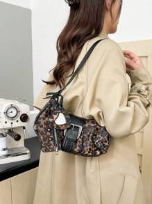 Dedoo 2024 Hot Maillard Style Retro Hot Girl Y2K Leopard Print Shoulder Christmas Gift, Leopard Print Purse For Women Leopard Comeback, New Fall Winter Cheetah Print Purse For Women - Multicolor - View 4