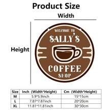 1 件 DIY 咖啡店欢迎牌 个性化名称 亚克力窗户悬挂门装饰 咖啡吧装饰 - 咖啡棕 - 查看 7