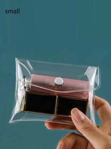 3pcs/1pc Clear PVC Cosmetic Bag, Makeup Pouch, Stationery Organizer, Simple Portable Student Travel Pencil Case, Snap Closure Bag, Christmas Gift For Mom, Sister, Friend Back To School Supplies