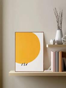 1pc "We Can Move The Sun Together" Abstract Sun Canvas Wall Art Poster, Unframed Decorative Gift - Multicolor - View 4