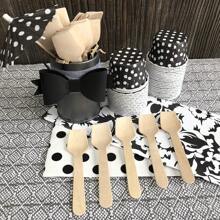 200pcs Disposable Square Scoop Yogurt Scoop Ice Cream Scoop Tasting Scoop Mini Snack Wooden Spoon, Ice Cream Square Head Scoop Suitable For Wedding, Graduation Season, Thanksgiving, Christmas And Other Party Tasting Tableware Supplies