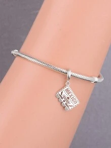 HuooNew 1 pieza Dije de plata esterlina 925 con forma cuadrada de México para elaborar manualidades con cuentas