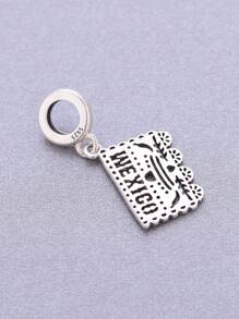 HuooNew 1 pieza Dije de plata esterlina 925 con forma cuadrada de México para elaborar manualidades con cuentas