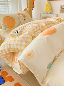 4PCS(1PC Duvet Cover+1PC Bed Sheet+2PCS Pillowcases), Suitable For Student Dormitory Bunk Beds, All Season, Soft Skin-Friendly, Can Be Used For Doll House, Nursery, Children's Room