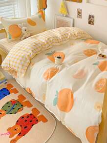 4PCS(1PC Duvet Cover+1PC Bed Sheet+2PCS Pillowcases), Suitable For Student Dormitory Bunk Beds, All Season, Soft Skin-Friendly, Can Be Used For Doll House, Nursery, Children's Room