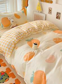 4PCS(1PC Duvet Cover+1PC Bed Sheet+2PCS Pillowcases), Suitable For Student Dormitory Bunk Beds, All Season, Soft Skin-Friendly, Can Be Used For Doll House, Nursery, Children's Room