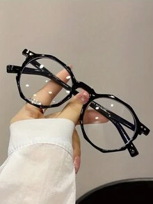 Occhiali da vista asimmetrici di moda Y2K, occhiali decorativi per fotografia di strada, viaggi all'aperto e feste, unisex, lenti trasparenti, elegante opzione regalo - Multicolore - Visualizzare 8