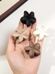 5件套哑光纯色发饰，奶咖啡色，包括迷你发爪夹、马尾发圈、发夹、发卡、发夹、发卡、发爪夹，适合上学、大学秋季冬季、度假装扮，女士夏季度假发夹。 - 彩色 - 查看 3