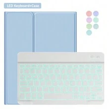 Bàn phím đèn nền LED có bao da tương thích với iPad 7th 8th 9th 10.2 inch Pro 10.5 inch Air 3th Bao da thông minh có thể gập lại có giá đỡ bút chì - Tương thích với iPad 10.2 7 8 9th Air 3 Pro 10.5 - Xem 12