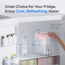 Waterdrop FreshTaste   Electric Water Filter Jug, 4L Instant Water Filter Dispenser For Fridge, Reduce Chlorine, Lead, Copper, Purify (Replacement Filter: WD-EDFS) - Pink - View 11
