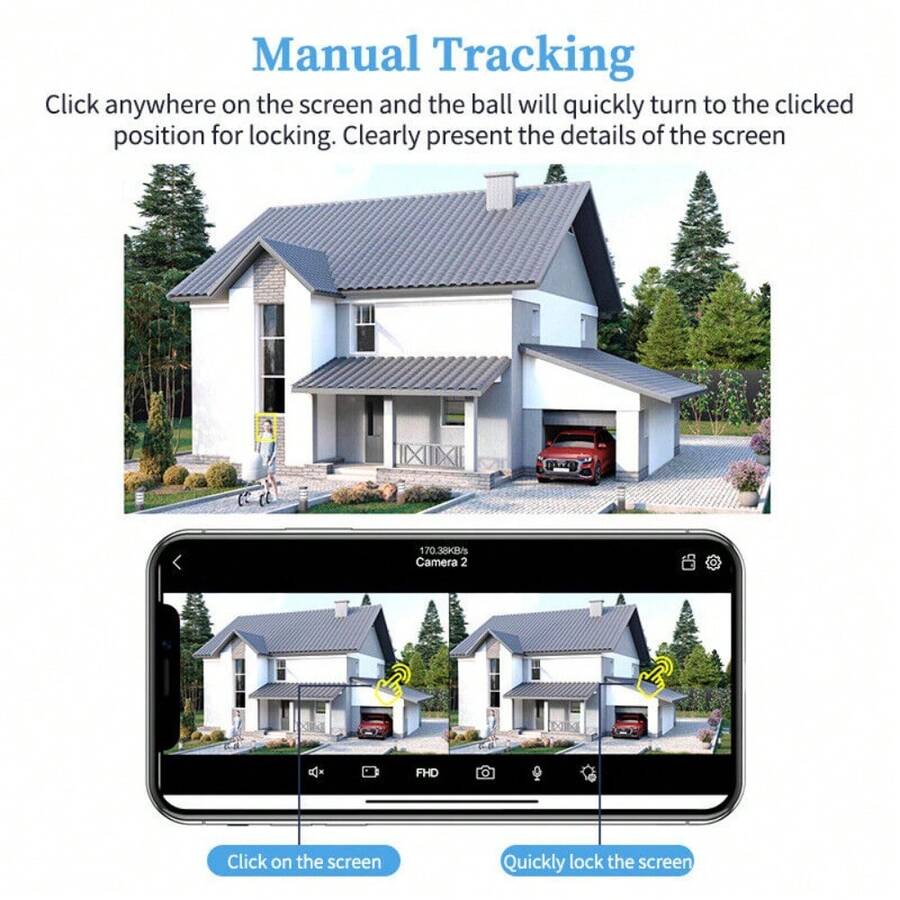 Dual Lens 8MP 4K WiFi IP Camera Wireless Outdoor Home Security IR Cam