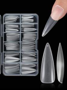 120 cái/hộp Gel mềm X Đầu móng tay Đầu móng tay Acrylic nửa lì cỡ trung Móng tay giả màu hạnh nhân Ấn vào móng tay để thiết kế nghệ thuật làm móng Dụng cụ làm móng cho nghệ thuật làm móng DIY - Trong sáng - Xem 13
