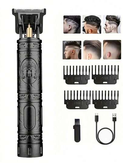 1pc Men Electric Shaver, Multi-Functional Rechargeable Razor With 3 Rotary Heads, USB Charging For Car Use