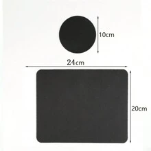 1set Suitable For Desktop/Laptop Mouse Pad, Simple Black Rubber Non-Slip Material Desk Mat + 1set 2pcs Circular Rubber Coaster