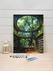 1 Set Kit de pintura por números DIY para sala de lectura privada, obra de arte elaborada con esmero que expresa tu personalidad, elige 1 para decorar tu espacio, 40*50CM