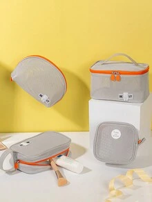 1 Túi lưới đựng đồ đa năng, Túi đựng đồ giặt di động, Túi đựng đồ chăm sóc da du lịch di động bằng lưới, Túi đi biển, 4 kích cỡ để lựa chọn - Xám - Xem 3
