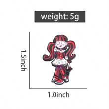 1pc Dark Cute Girl Badges, Embellish Your Personalized Outfit Dress Accessories Pin For Clothes Bag Charm School