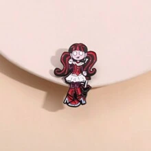 1pc Dark Cute Girl Badges, Embellish Your Personalized Outfit Dress Accessories Pin For Clothes Bag Charm School