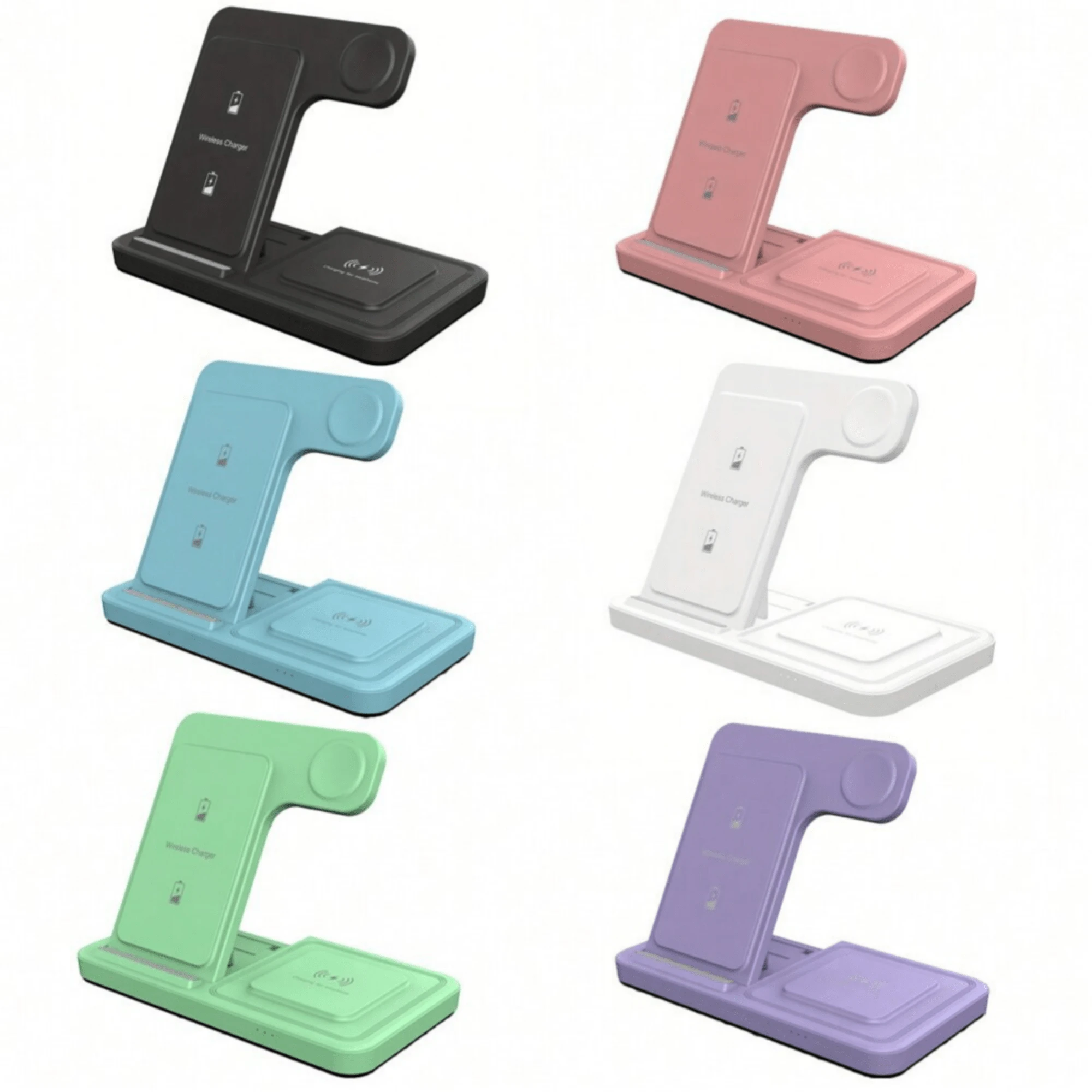 TIMESS Wireless Charging Station 3In1 15W Fast Charging Charger Stand