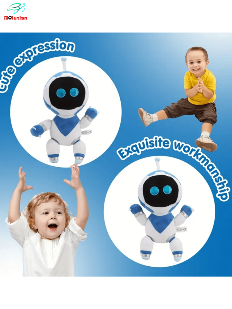 Molutian Juguete de peluche Astro Bot de 36cm/14.17in, muñeco azul de figura de personaje de juego, regalo divertido de peluche anime para fans, regalo de cumpleaños o navidad para niños y coleccionistas - Multicolor - Añade 6