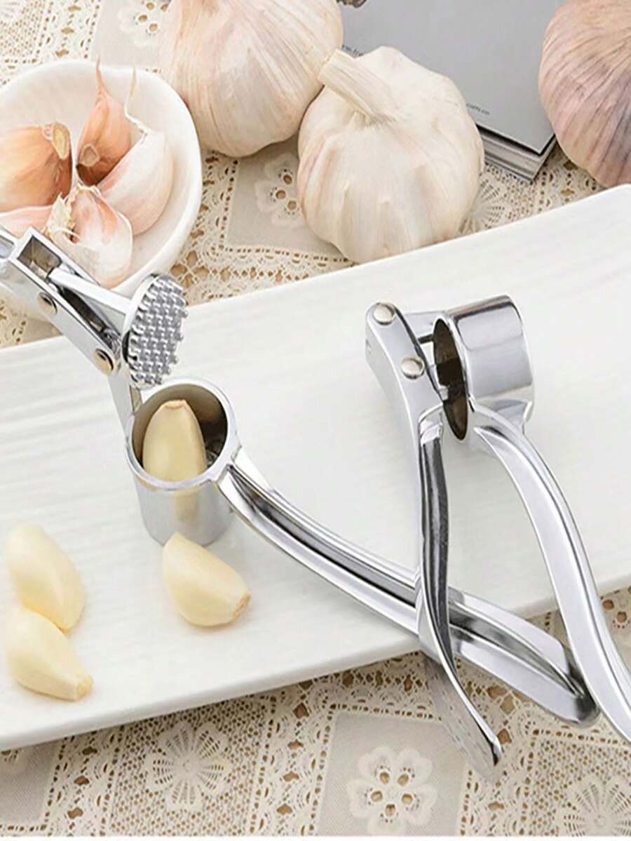 1 cái Máy ép tỏi bằng thép không gỉ Máy xay rau Máy ép Máy xay gừng Dụng cụ nấu ăn Tiện ích cho nhà bếp - Bạc - Xem 1