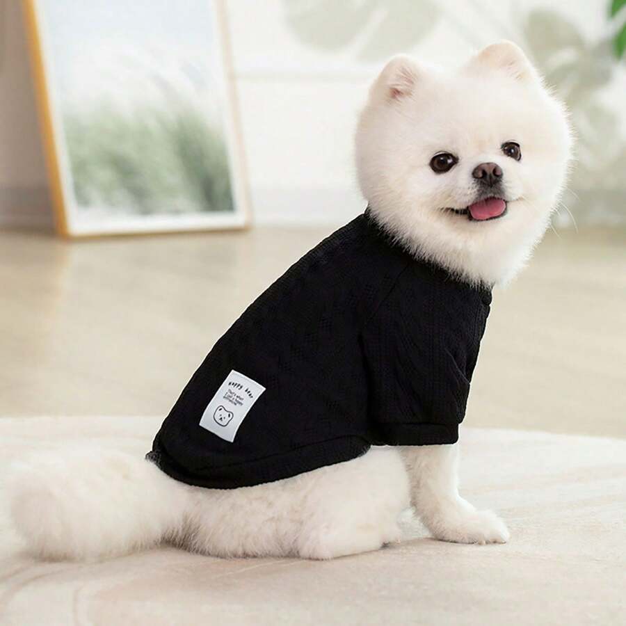 1 bộ đồ len dệt kim hình gấu cho chó nhỏ và vừa - Hồng - Xem 1