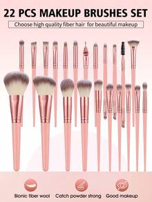 1/4/20/22/43PCS Makeup Tools Set Including:22PCS Makeup Brushset+4PCS Makeup Sponges+4PCS Mini Makeup Sponges+4PCS Triangle Powder Puffs+4PCS Mini Air Cushion Powder Puffs+1pc Makeup Brush Cleaning Tools+1pc Storage Bucket+1pc Hairband+2PCS Hand Bowl Strap - Multicolor - View 2