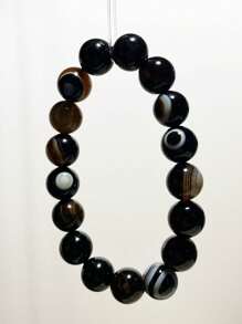 1 Pieza Pulsera de Ágata Ojo de Cielo Natural de Moda, Apta para Hombres, Incluye Caja de Regalo y Bolsa de Almacenamiento de Joyas
