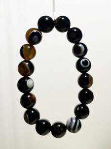 1 Pieza Pulsera de Ágata Ojo de Cielo Natural de Moda, Apta para Hombres, Incluye Caja de Regalo y Bolsa de Almacenamiento de Joyas
