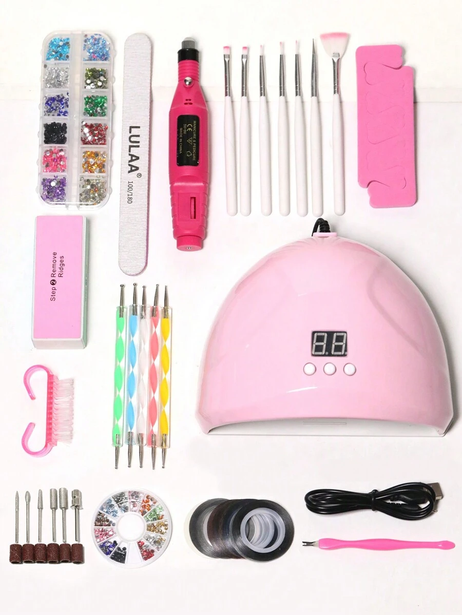 22入組指甲油烘乾燈和美甲筆和指甲銼套裝