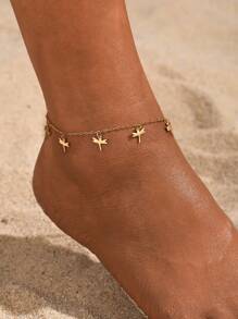 1pc Creative And Personalized Little Dragonfly Pendant Decorative Foot Chain Women's Unique Foot Jewelry Gift