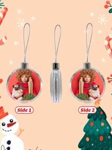 1 pieza Adorno de Navidad personalizado con foto, adorno de Navidad con imagen personalizada, forma redonda, accesorio colgante de decoración conmemorativa, decoración de escena, decoración de habitación, decoración del hogar, decoración de fiesta navideña, decoración navideña, mejor regalo para Navidad y vacaciones, regalo para papá/mamá/ella/él/novia/novio/mascotas, regalo de cumpleaños para parejas, regalo de boda, regalo de aniversario, regalo de inauguración de casa