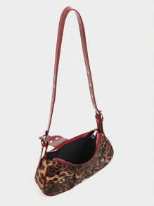 Regalo navideño Estilo retro Maillard de 2025 Chica sexy Y2K con estampado de leopardo en el hombro