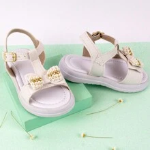 Girls' Shiny Metallic Rhinestones Tractor-Shaped Party Sandals For Delicate Girls - 米色 - 查看 1