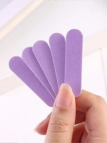 50pcs Purple Mini Nail Files, Disposable Nail Files Double Sided Sandpaper For Natural Acrylic False Nails, Home And Salon Use - Mauve Purple - View 4