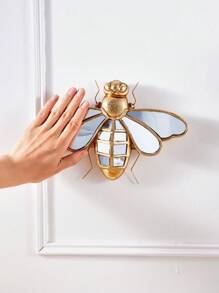 1 pieza Escarabajo avispón dorado de 6.7*10 pulgadas de resina creativa, decoración para el hogar con superficie espejada, ideal para amantes de los insectos y decoración de museo de entomología para fiestas, decoración del hogar, decoración de habitaciones, decoración de paredes - multicolor - View 5