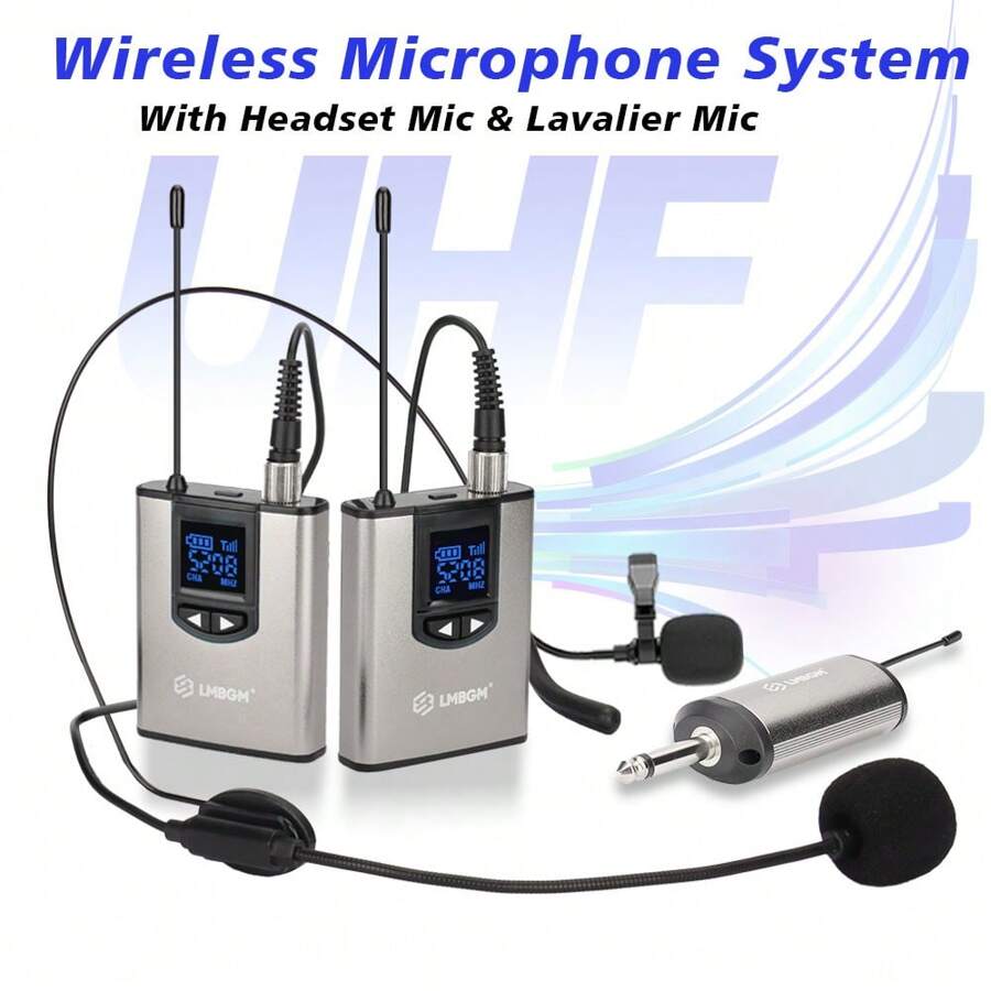 UHF Wireless Metal Bodypack Headset And Lavalier Wireless Microphone