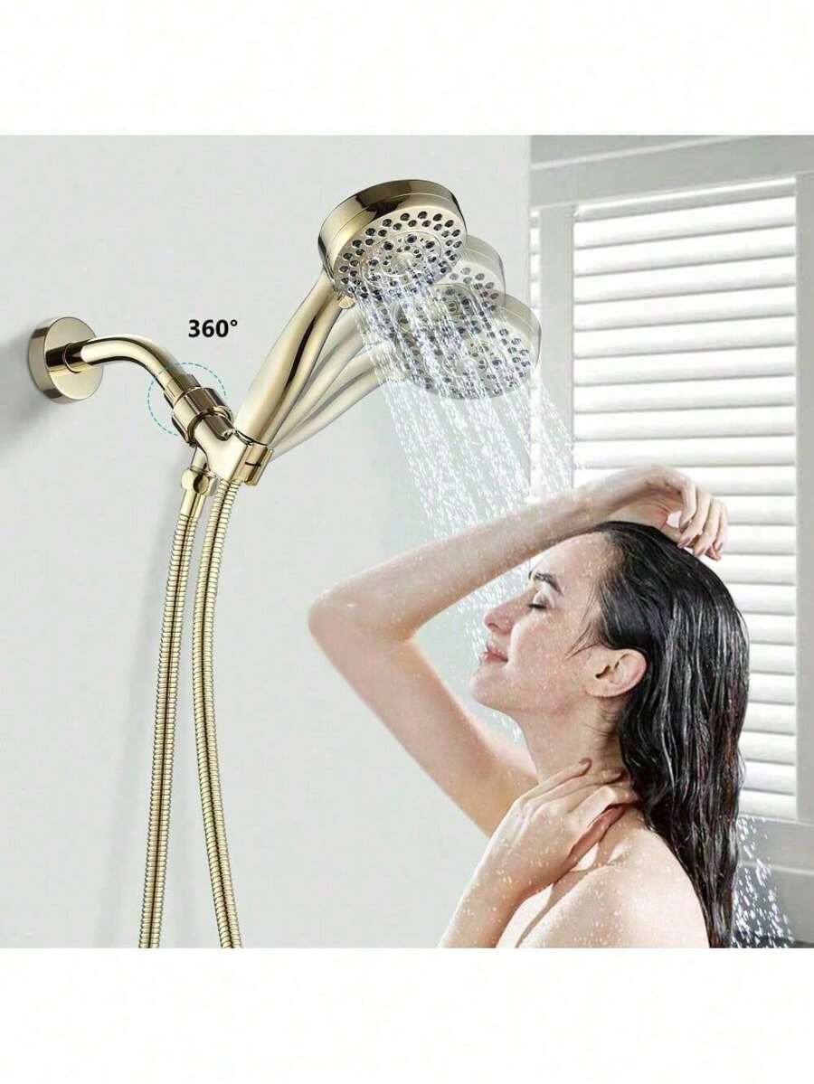 Handheld Shower Head With Hose High Pressure Shower Heads, Gold SHEIN USA