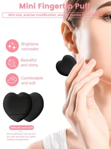 45 Pcs Makeup Brush Set, Includes: 20pcs Makeup Brushes (Foundation, Powder, Eyebrow, Blush, Highlighter, Eyeshadow, Mascara, Eyeliner, Contour, Detail, Nose Shadow, Face), 1 Makeup Bag, 3 Makeup Sponges, 5 Powder Puffs, 10 Finger-Tip Powder Puffs, 3 Mini Makeup Sponges, 1 Makeup Brush Cleaning Palette, Suitable For All Skin Types, Perfect For Summer Makeup