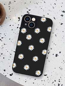 1 个黑色彩色雏菊侧印花 TPU 防摔手机壳，适用于 Apple iPhone 7 Plus/8 Plus/11/12、Galaxy A51/A32 5G/S22 Plus - 黑色彩繪小雛菊 - 查看 4