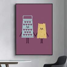 1 buc. Postere de perete cu ramă opțională, poster distractiv cu mâncare, potrivit pentru sufragerie, bar, pictură decorativă vintage pe pânză, artă fără ramă - Multicolor - Vizualizare 10