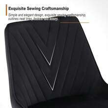 CLIPOP Bar Stools Set Of 2, Velvet Kitchen Stool With Back Counter Height Barstools Modern Dining Chairs For Kitchen Island, Home, Bar - Black - View 6