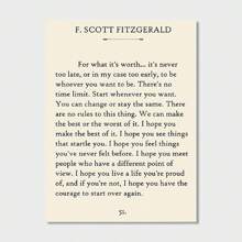 1件無框復古帆布印畫，F. Scott Fitzgerald 勵志名言牆飾，圖書館、辦公室與居家裝飾藝術海報 - 彩色 - 查看 16